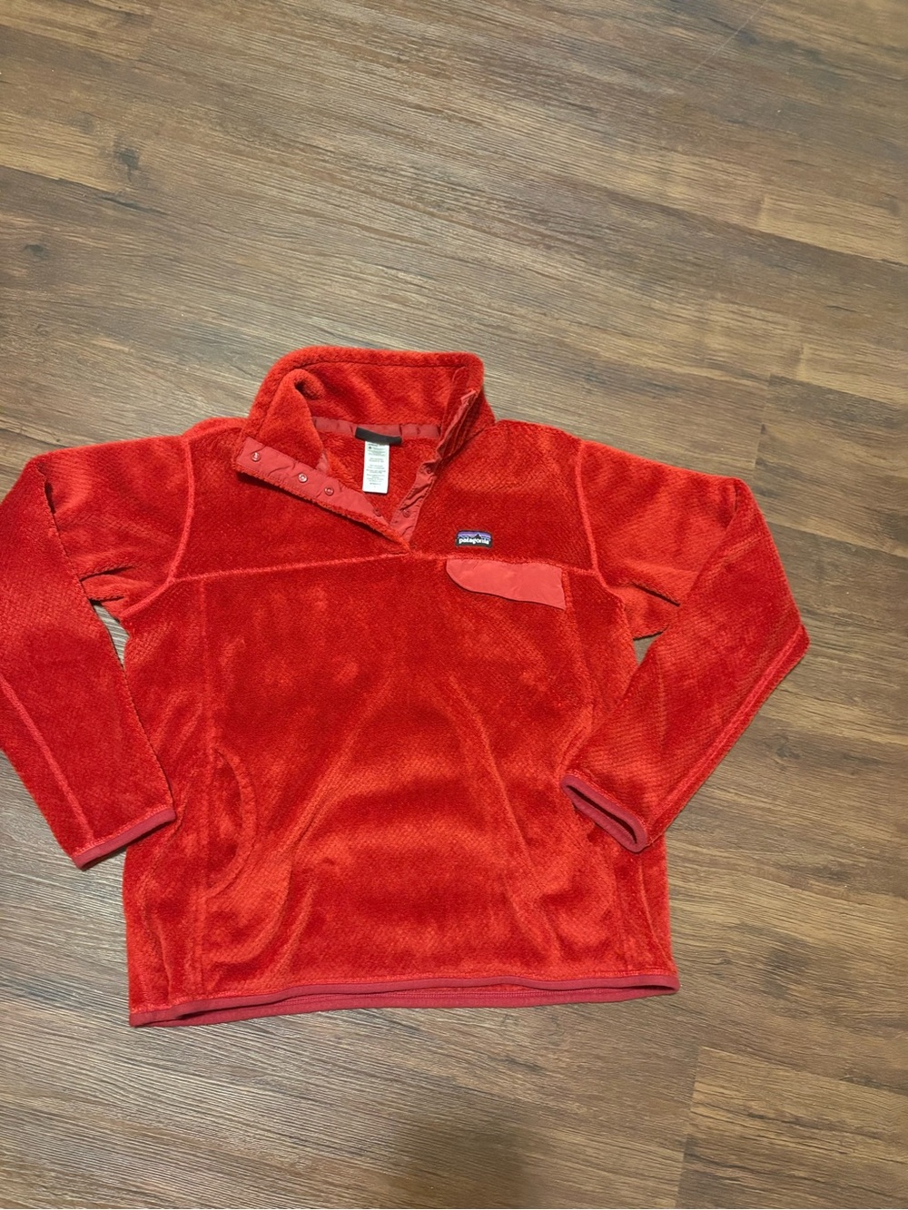 Patagonia Women’s Red Fleece Snap-Neck Pullover Large